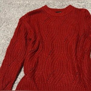 Red Cable Knit Sweater